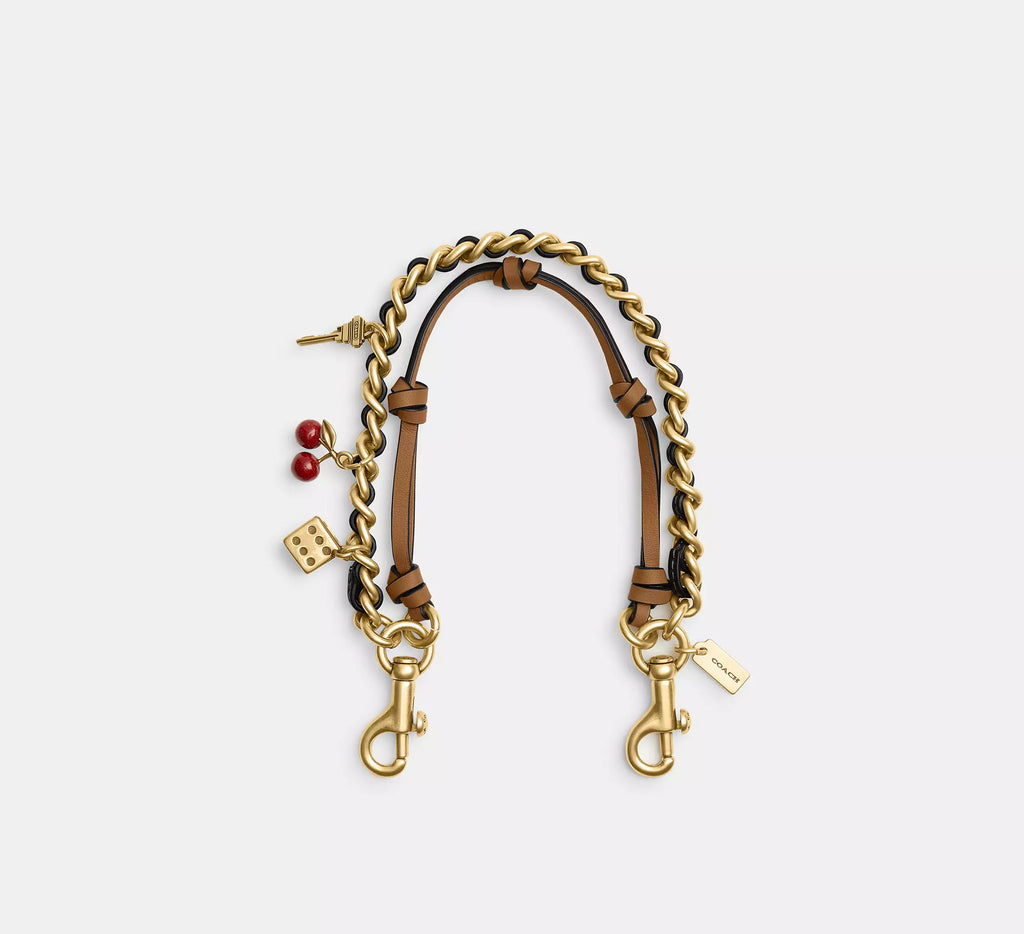 Coach  Swag Bag Charm  -  Brass/Maple Honey Brown