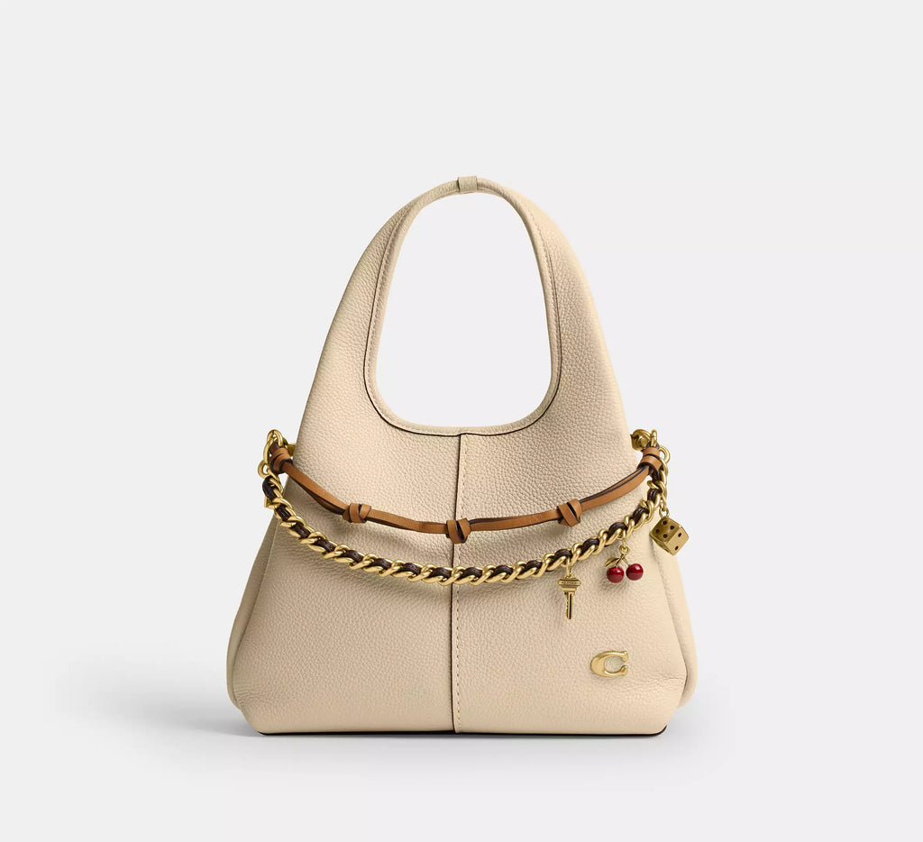 Coach  Swag Bag Charm  -  Brass/Maple Honey Brown