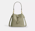 Coach Rowan Bucket Bag In Signature Leather - Gold/Pistachio