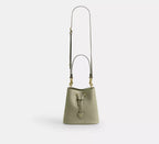 Coach Rowan Bucket Bag In Signature Leather - Gold/Pistachio