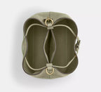 Coach Rowan Bucket Bag In Signature Leather - Gold/Pistachio