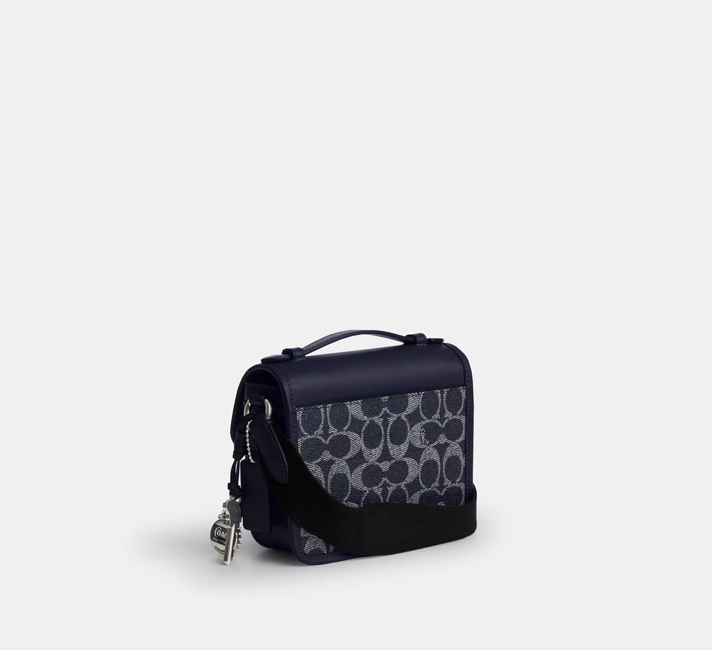 Coach Racer Crossbody Bag In Signature With Charms - Silver