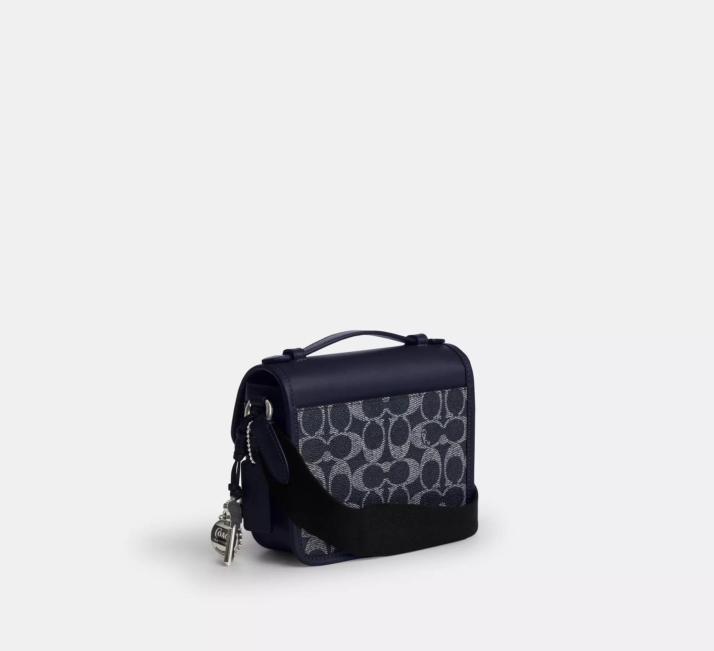 Coach Racer Crossbody Bag In Signature With Charms - Silver