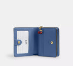 Coach Snap Wallet In Loved Denim With Charm -  Gold/Light Indigo