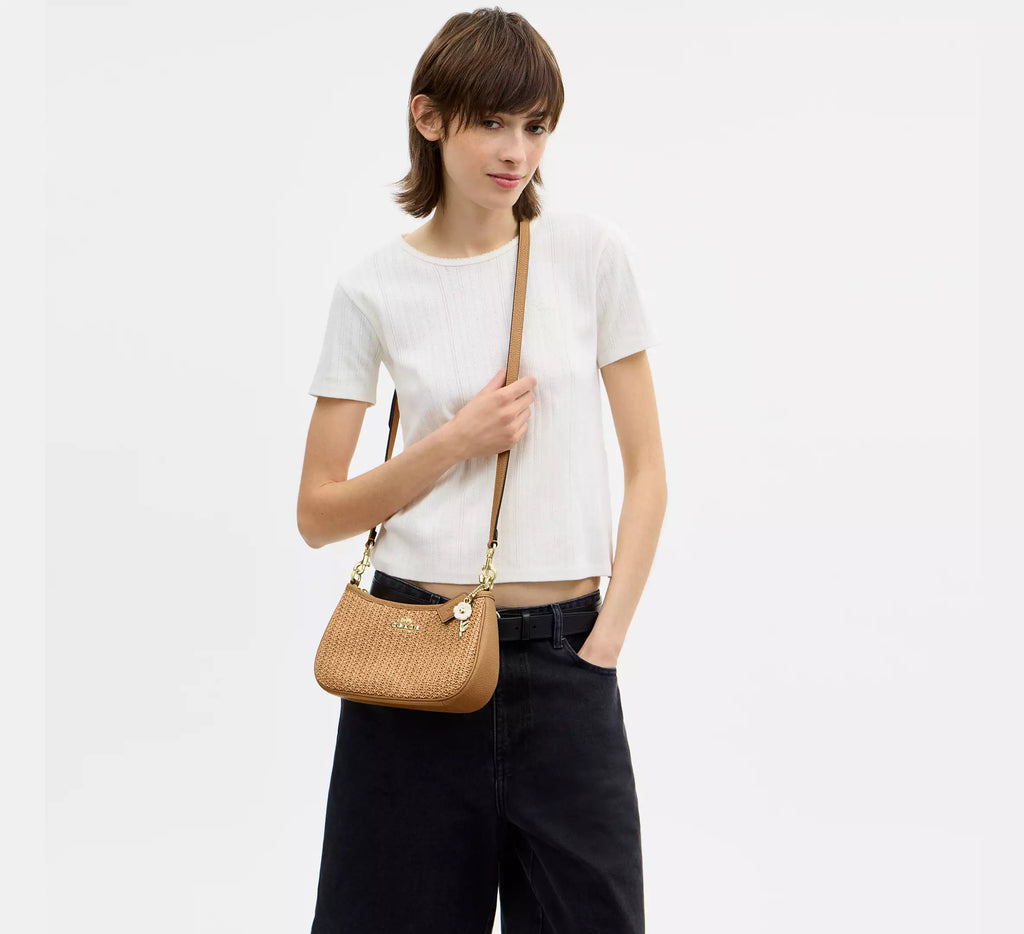 Coach Teri Shoulder Bag With Charm -  straw/Im/Toast