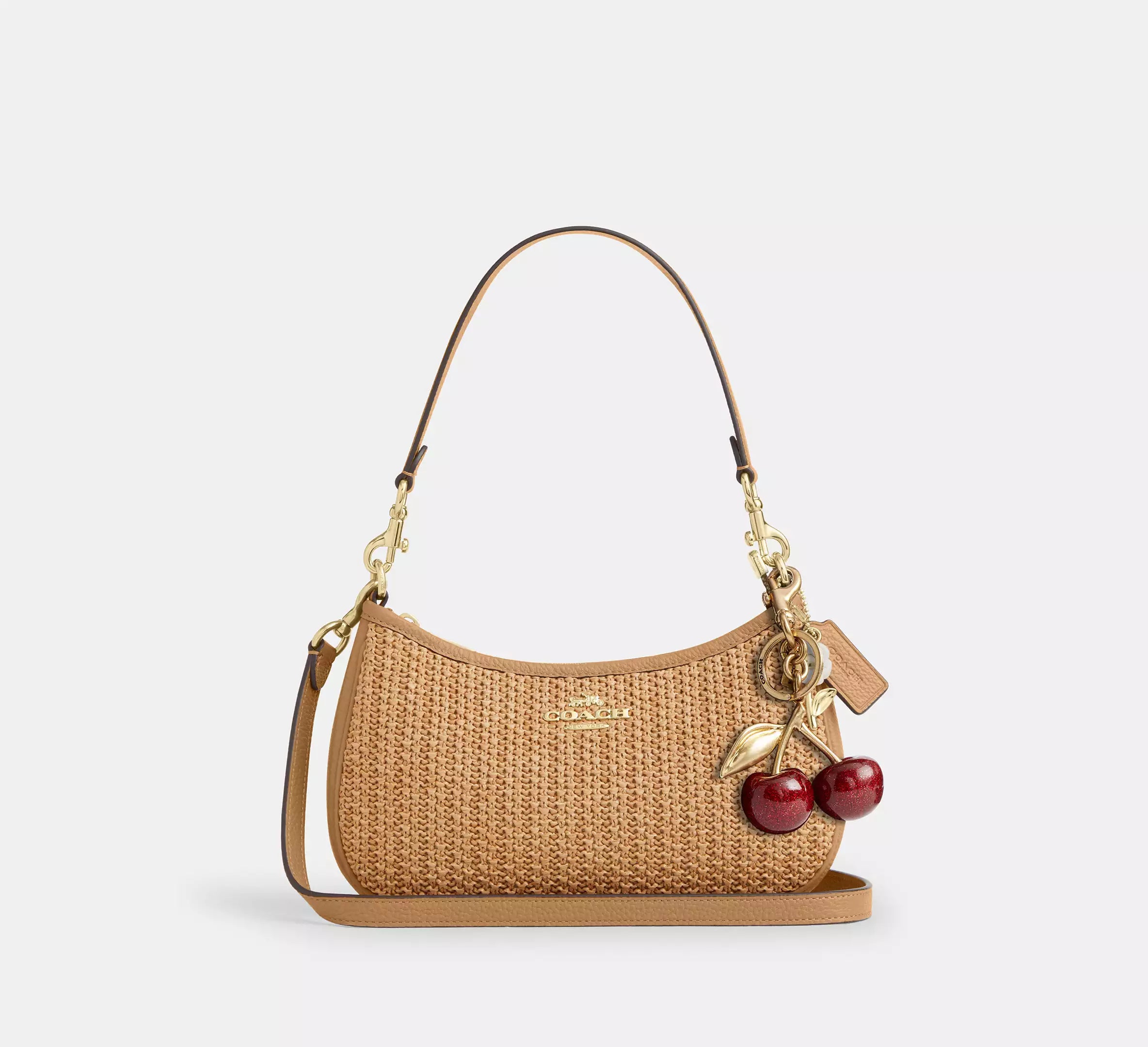 Coach Teri Shoulder Bag With Charm -  straw/Im/Toast