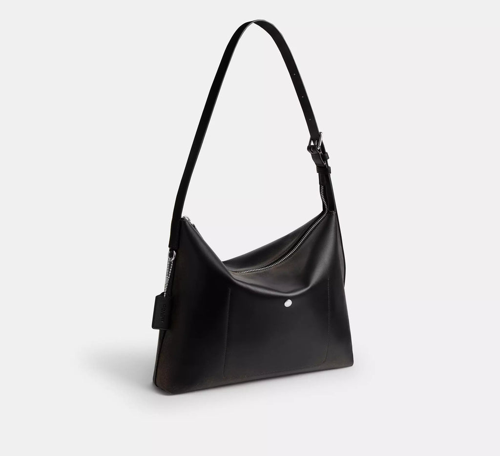 Coach Mott Messenger Bag 38 In Loved Leather  -   Black/Light Tan