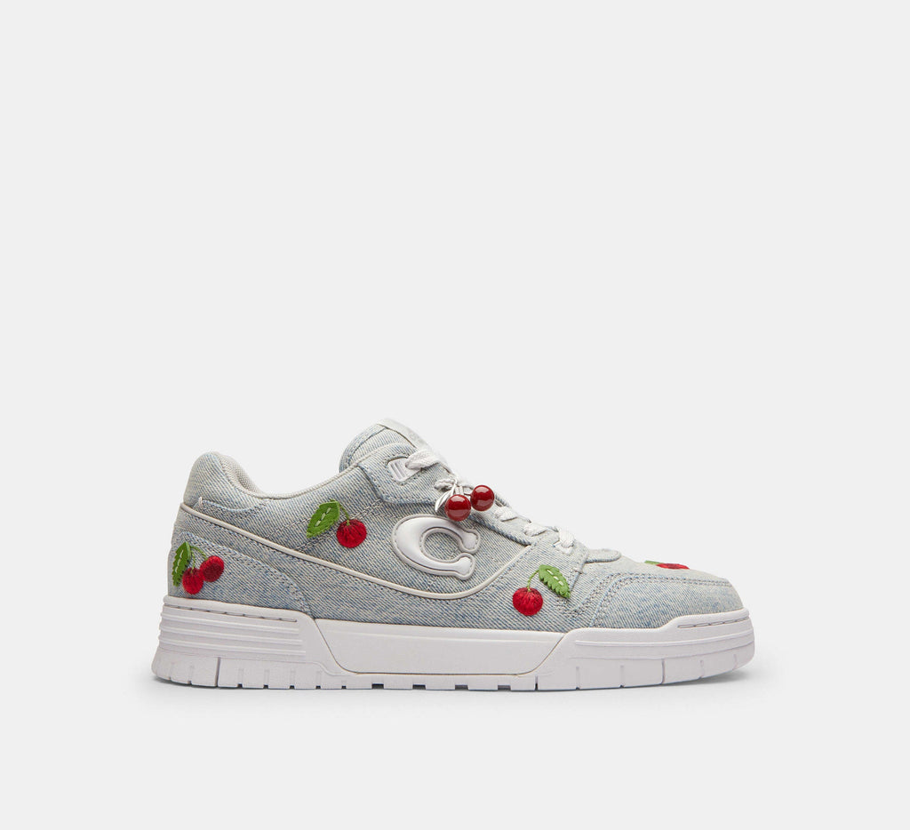 Coach Women's Soho Sneaker With Cherries-Denim/Optic White