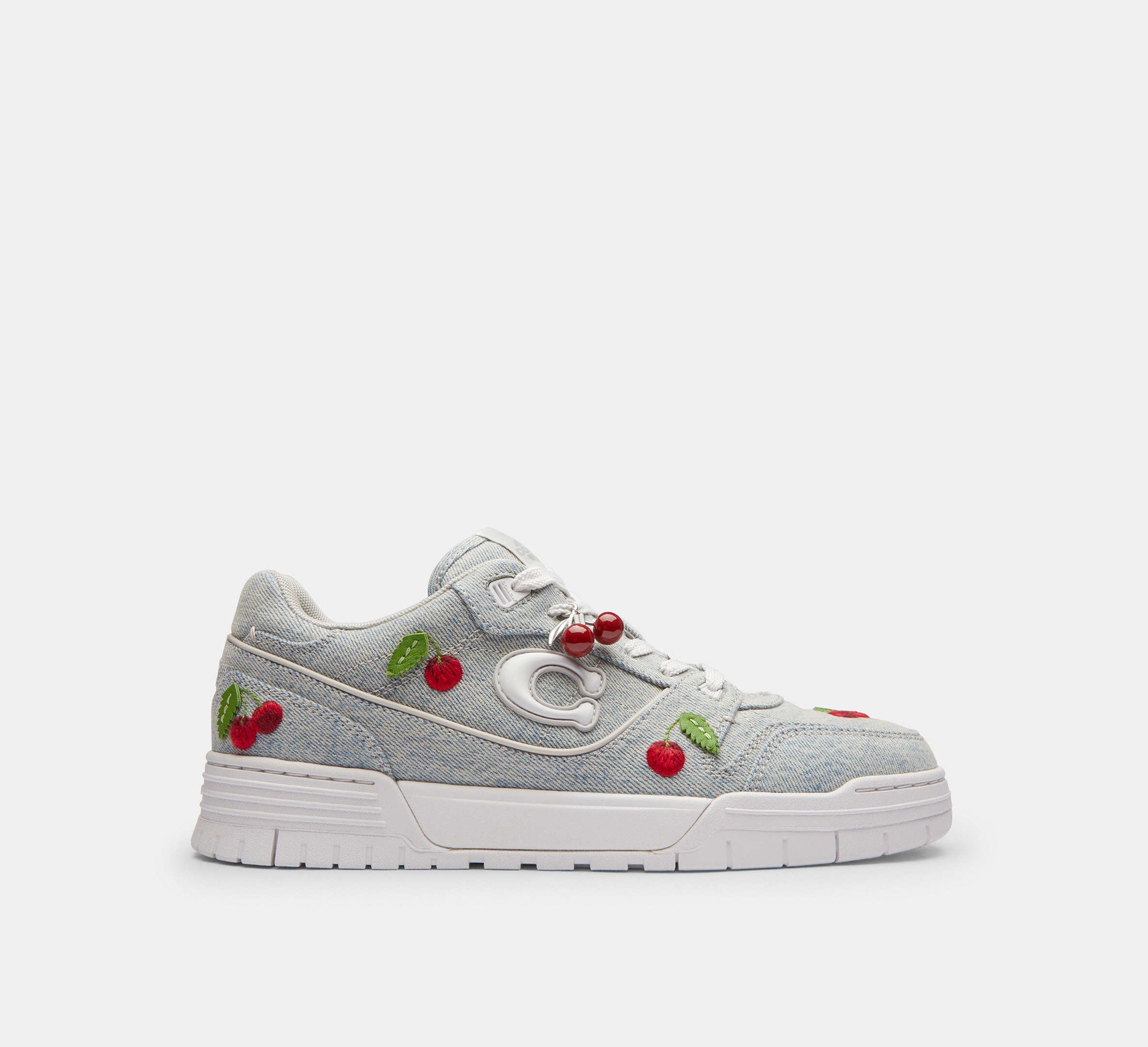 Coach Women's Soho Sneaker With Cherries-Denim/Optic White