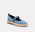 Coach Mary Jane Espadrille In Signature Denim  -  Indigo