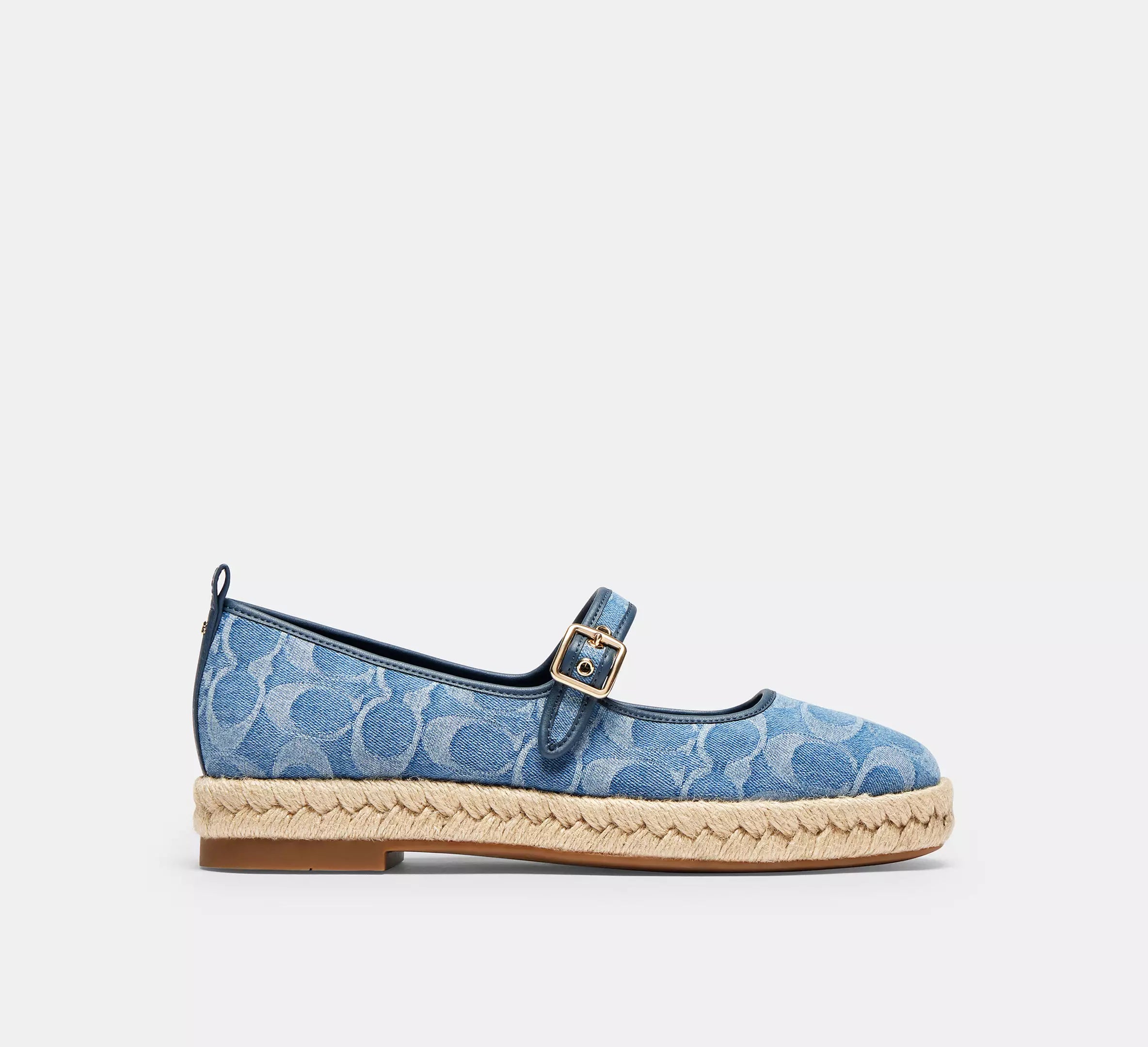 Coach Mary Jane Espadrille In Signature Denim  -  Indigo
