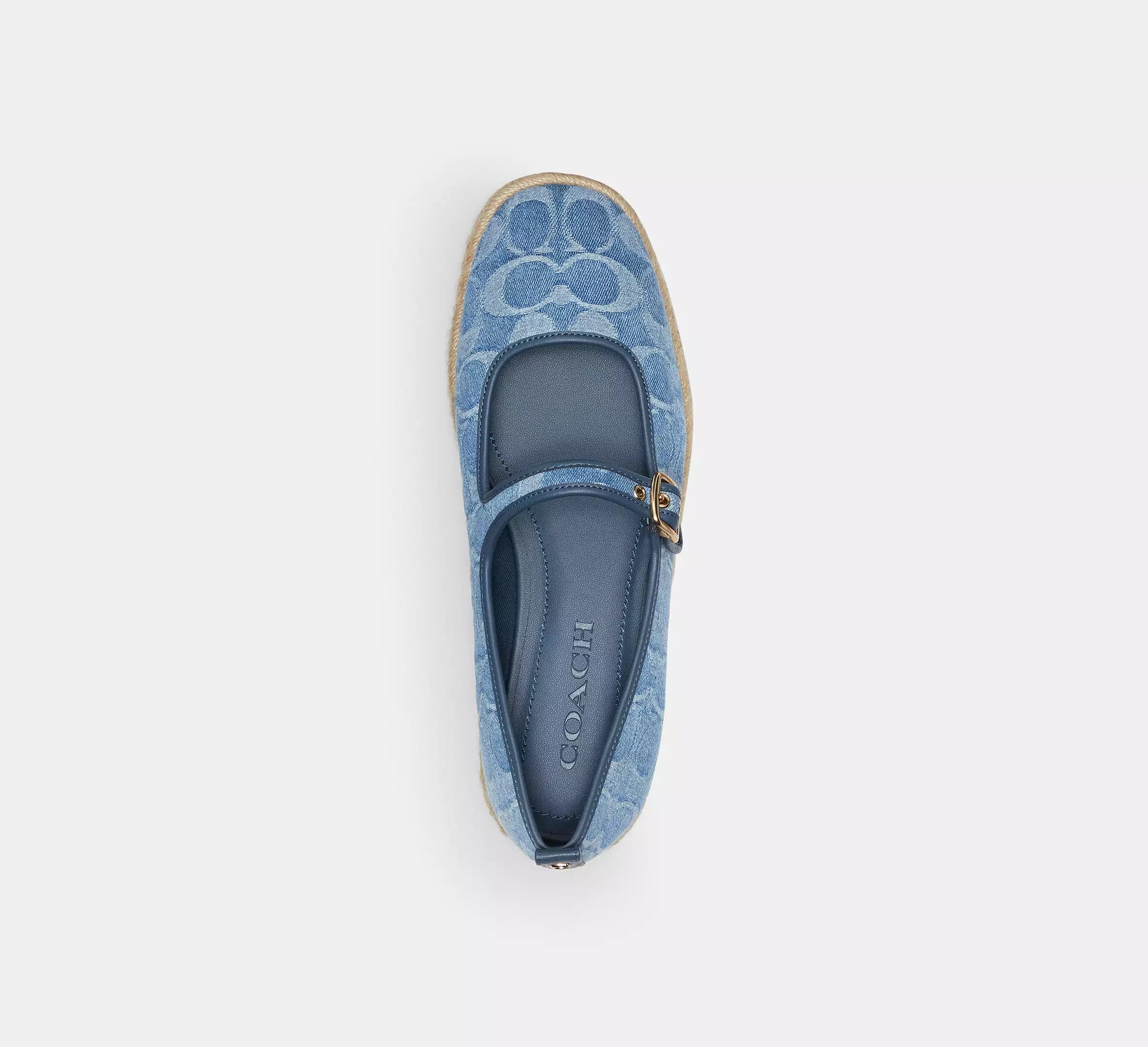 Coach Mary Jane Espadrille In Signature Denim  -  Indigo