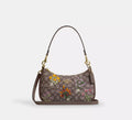 Coach Teri Shoulder Bag In Signature Jacquard With Floral Embroidery - Gold/Oak Multi