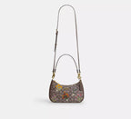 Coach Teri Shoulder Bag In Signature Jacquard With Floral Embroidery - Gold/Oak Multi