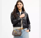 Coach Teri Shoulder Bag In Signature Jacquard With Floral Embroidery - Gold/Oak Multi