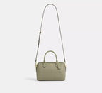 Coach Rowan Satchel Bag In Signature Leather - Gold/Pistachio