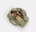 Coach Rowan Satchel Bag In Signature Leather - Gold/Pistachio
