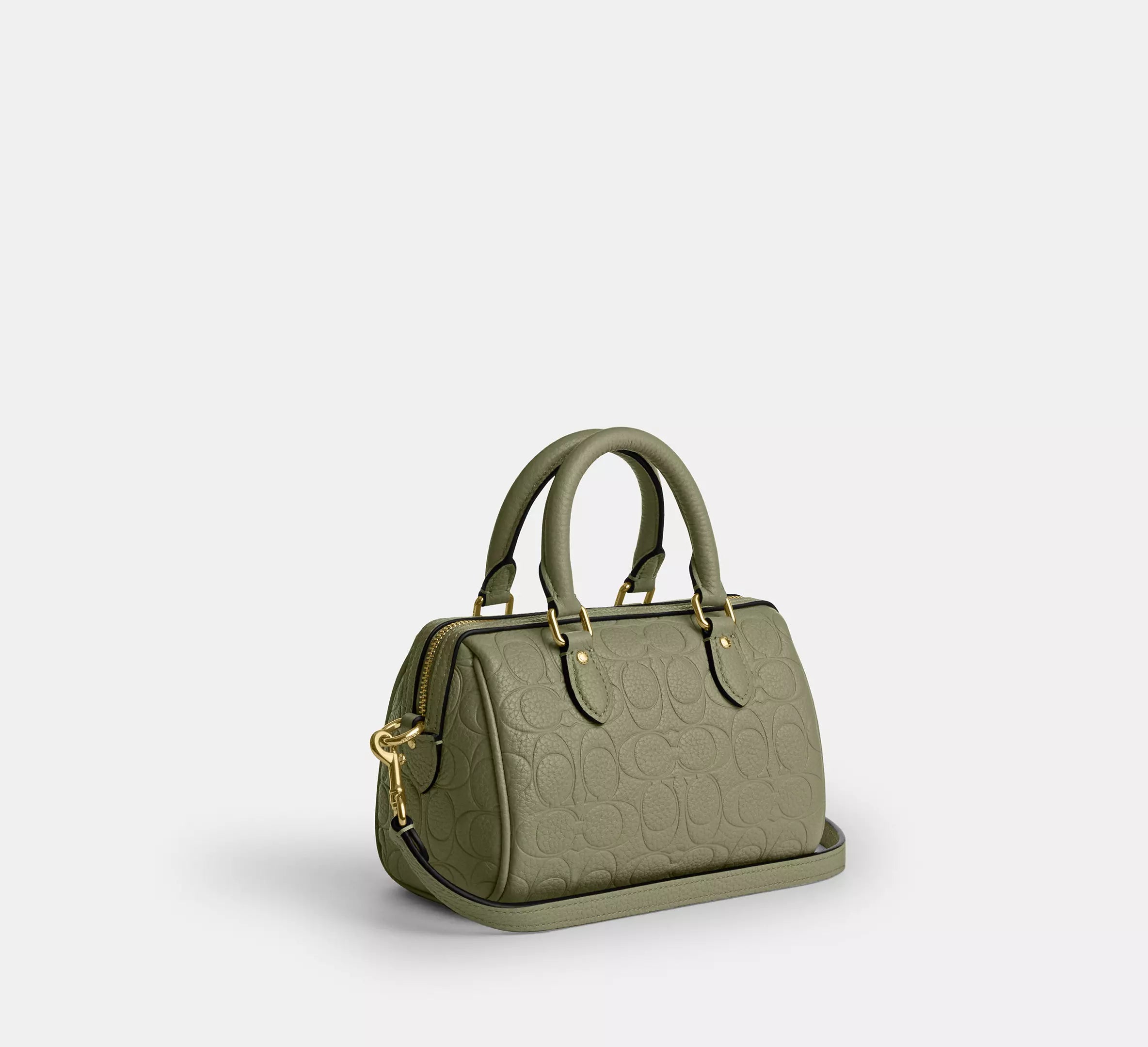 Coach Mini Rowan Crossbody Bag In Signature Leather - Gold/Pistachio