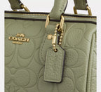 Coach Mini Rowan Crossbody Bag In Signature Leather - Gold/Pistachio