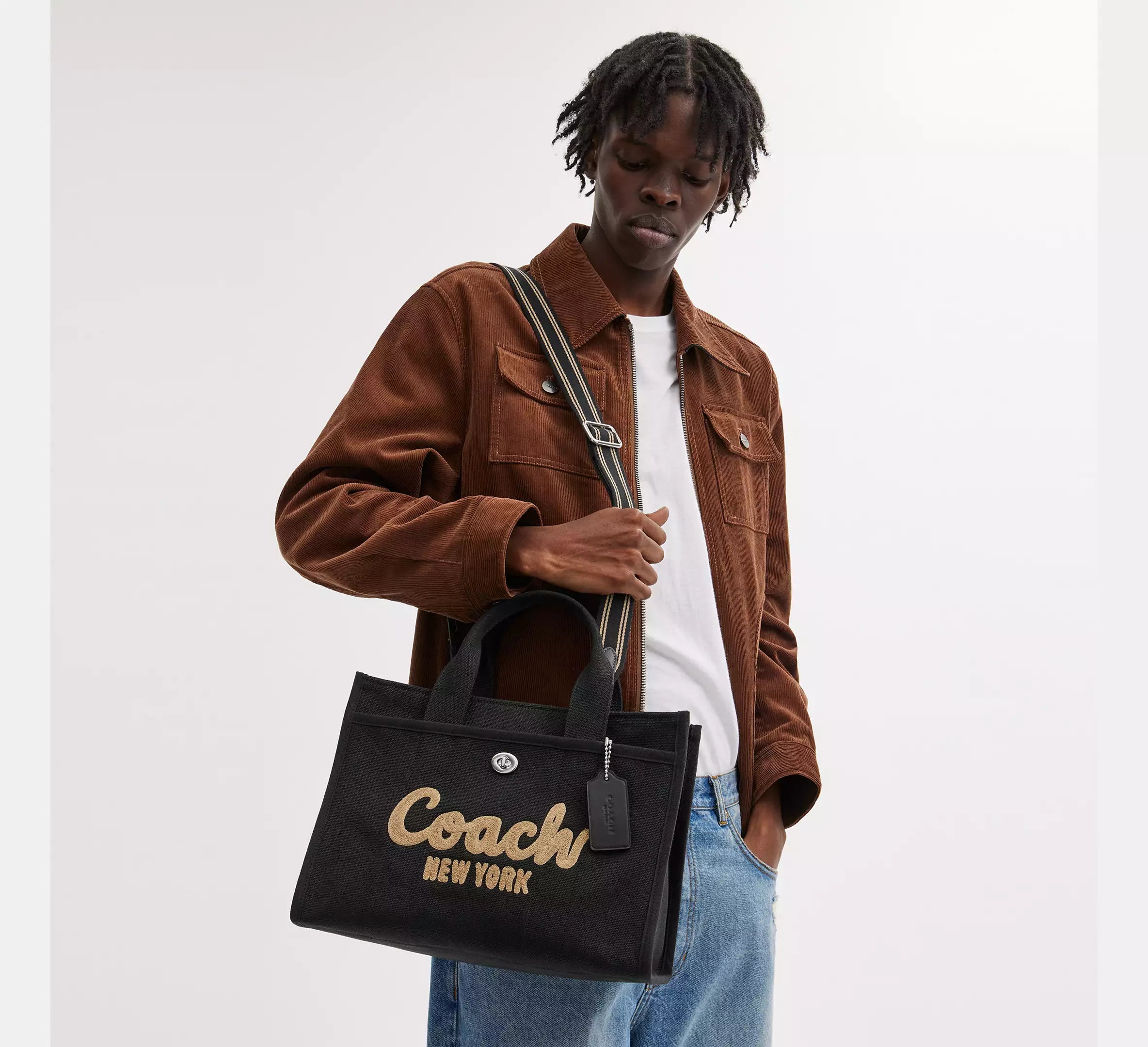 Coach Cargo Tote Bag - Silver/Black