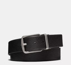 Coach Harness Buckle Cut-To-Size Reversible Belt, 38 Mm  -  Black Dark Brown