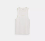 Coach New York Ribbed Tank Top  -  White