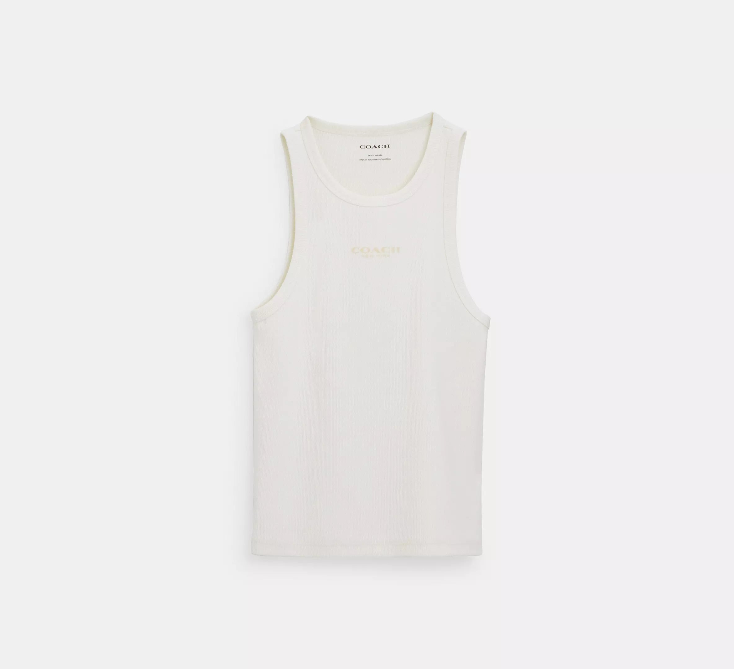 Coach New York Ribbed Tank Top  -  White