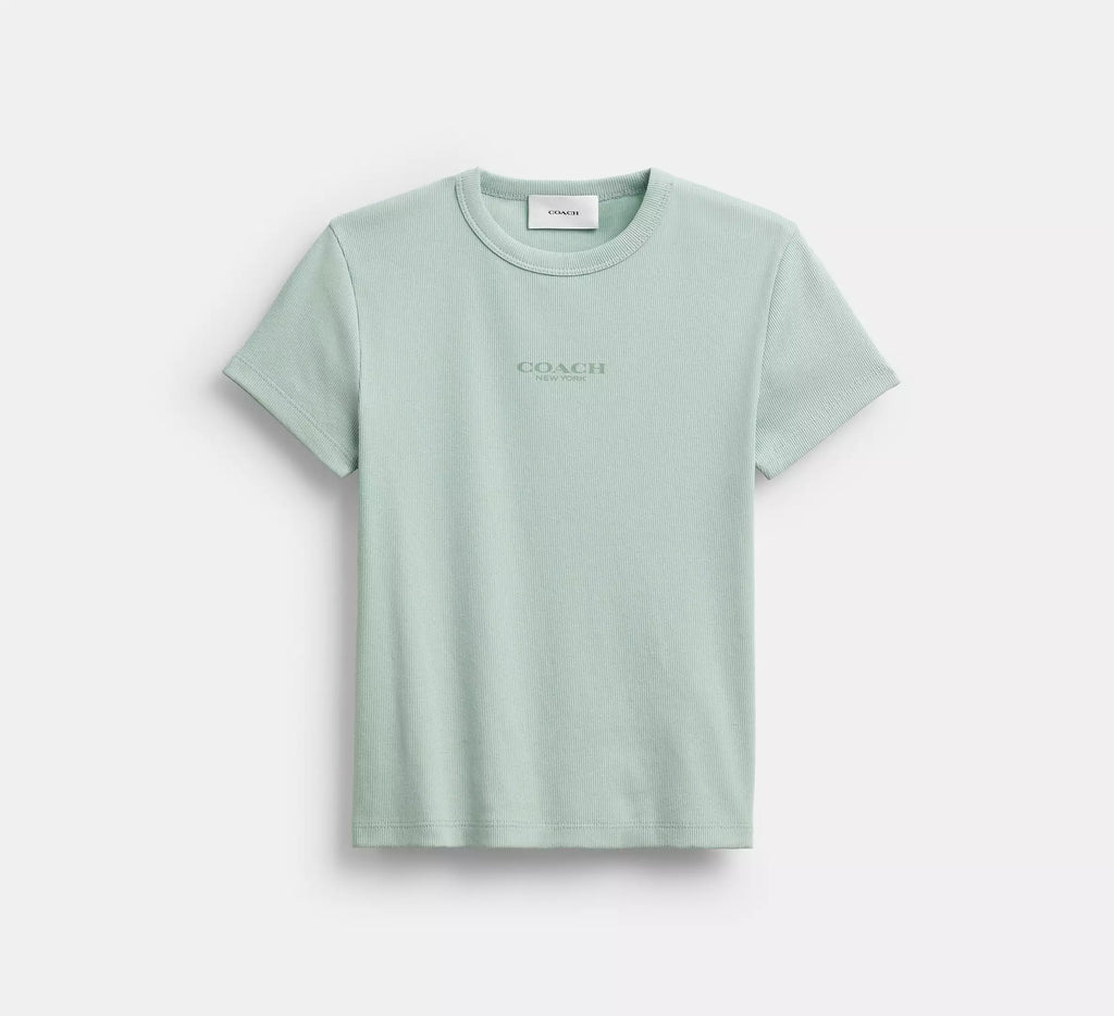 Coach New York Ribbed T-Shirt  -  Mint