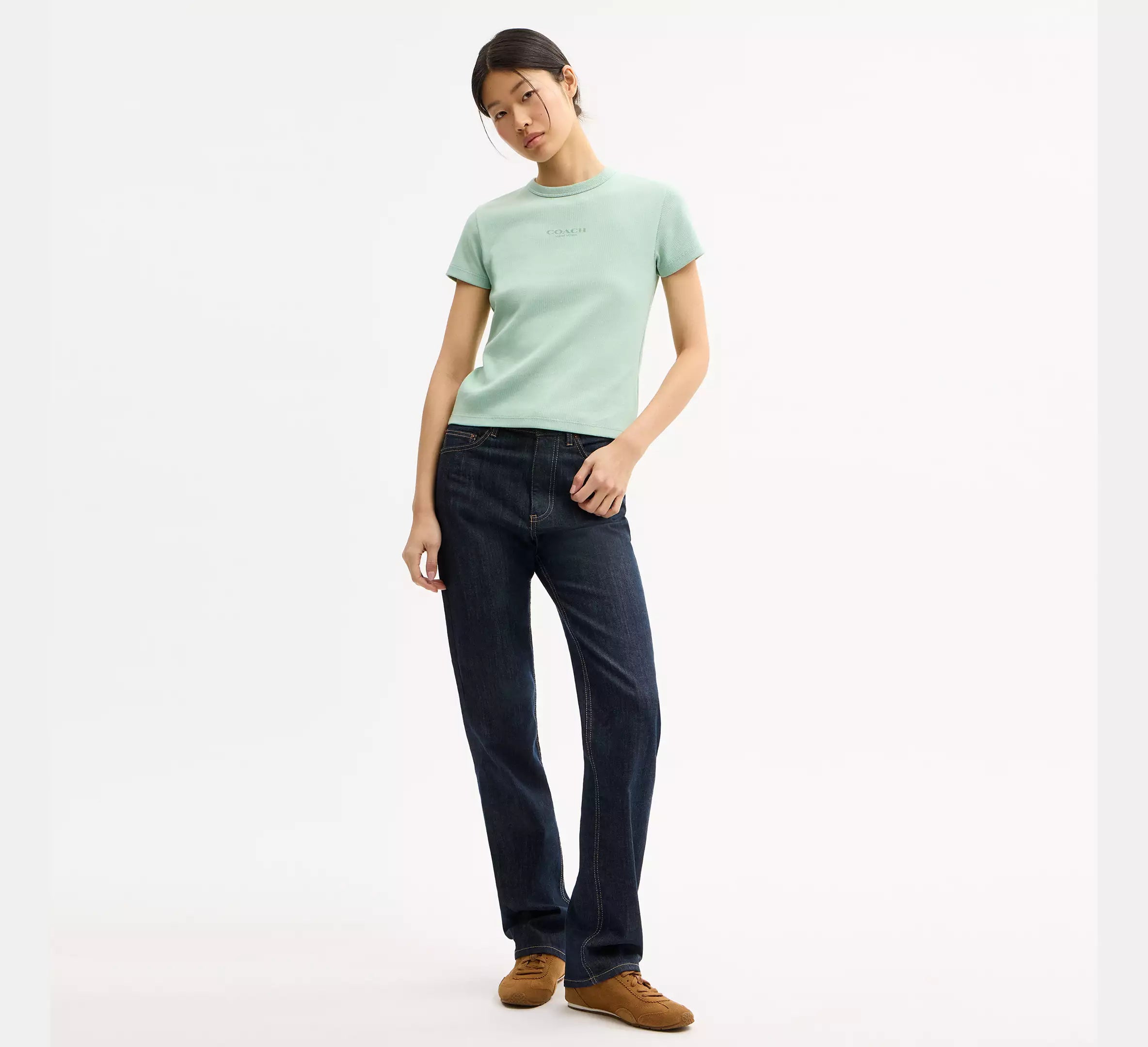 Coach New York Ribbed T-Shirt  -  Mint