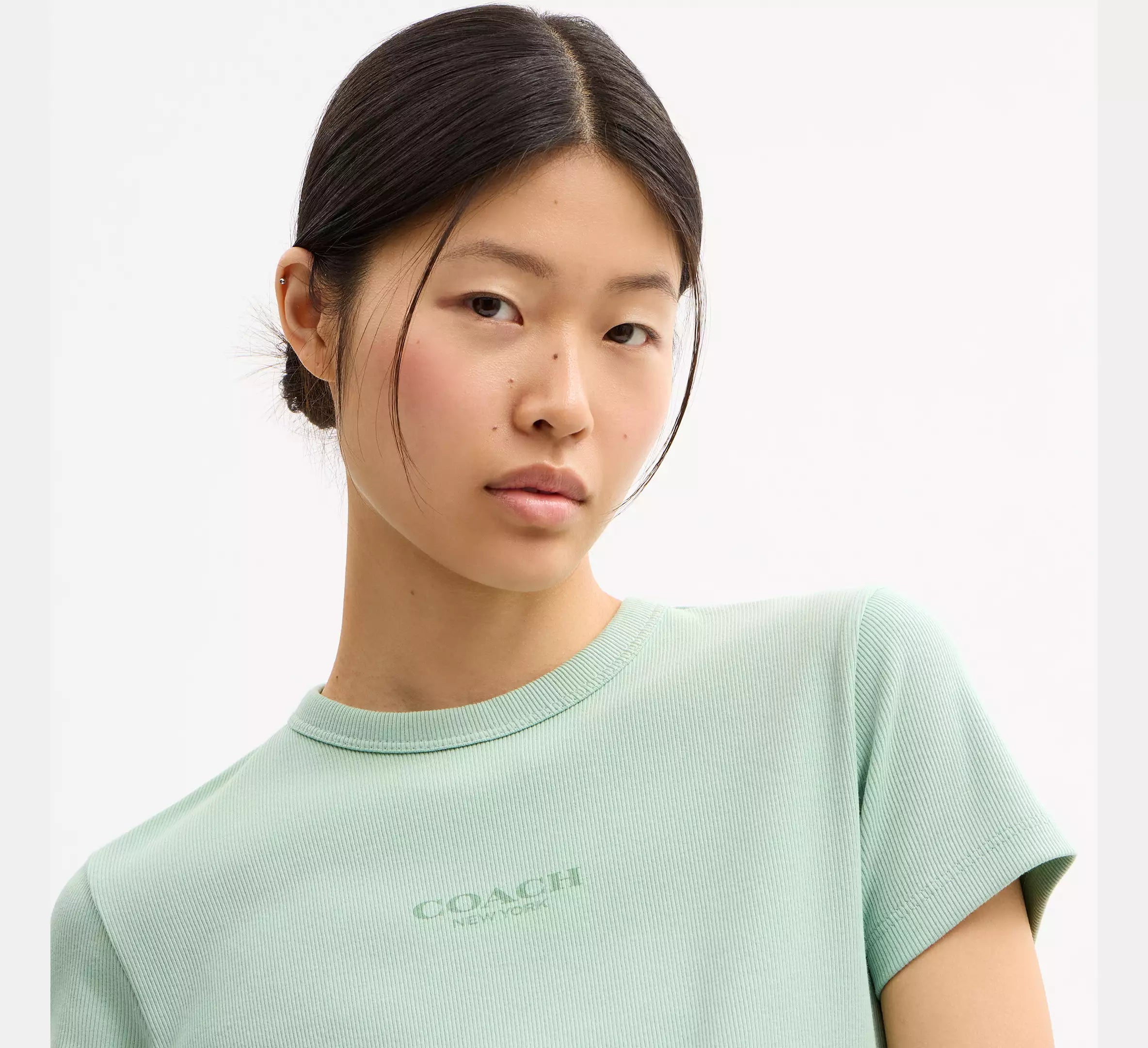 Coach New York Ribbed T-Shirt  -  Mint
