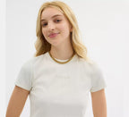 Coach New York Ribbed T-Shirt  -  White