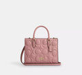 Coach Maggie Small Tote Bag In Signature Leather  -  Gold/Pink Petal