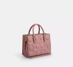 Coach Maggie Small Tote Bag In Signature Leather  -  Gold/Pink Petal