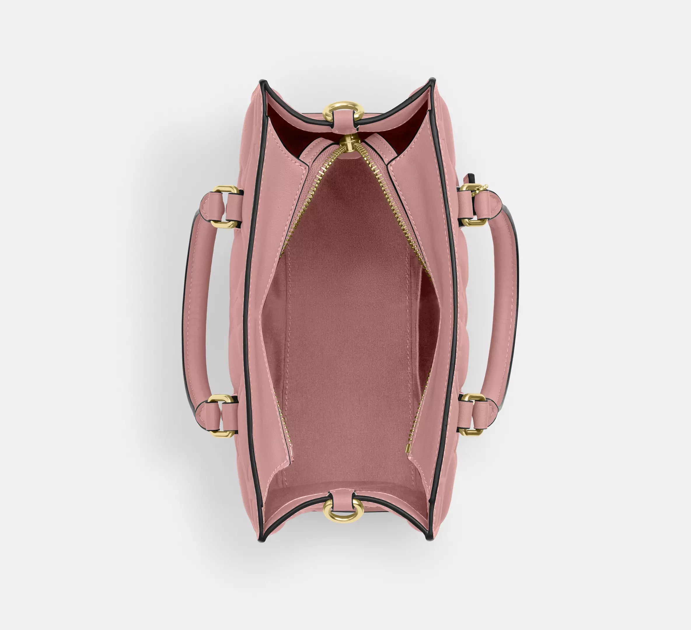 Coach Maggie Small Tote Bag In Signature Leather  -  Gold/Pink Petal