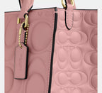 Coach Maggie Small Tote Bag In Signature Leather  -  Gold/Pink Petal