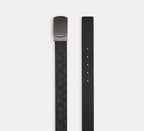 Coach Plaque Buckle Cut-To-Size Reversible Belt, 38 Mm  -  Gunmetal/Charcoal/Black