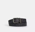 Coach Harness Buckle Cut-To-Size Reversible Belt, 38 Mm  -  Gunmetal/Charcoal/Black