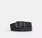 Coach Harness Buckle Cut-To-Size Reversible Belt, 38 Mm  -  Gunmetal/Charcoal/Black