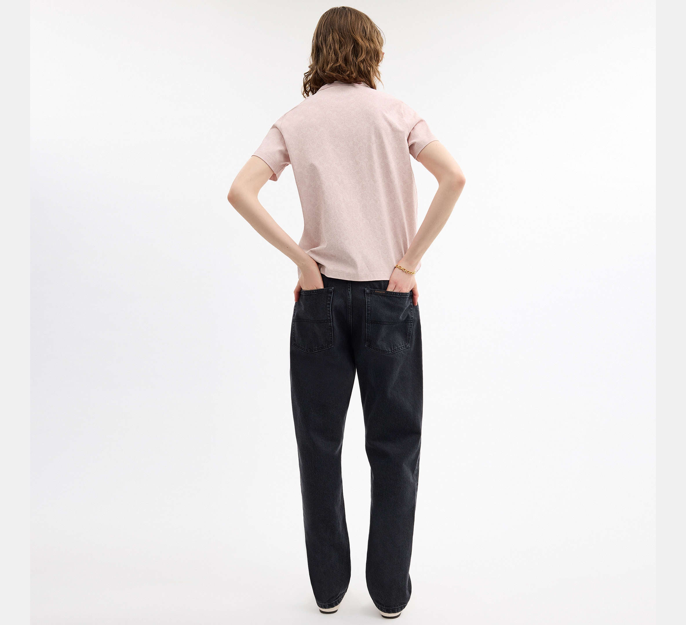 Coach All Over Signature T-Shirt In Organic Cotton  -  Pink Multi