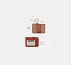Coach Mini Essential Mini Id Card Case In Signature  -  Brass/Tan Caramel