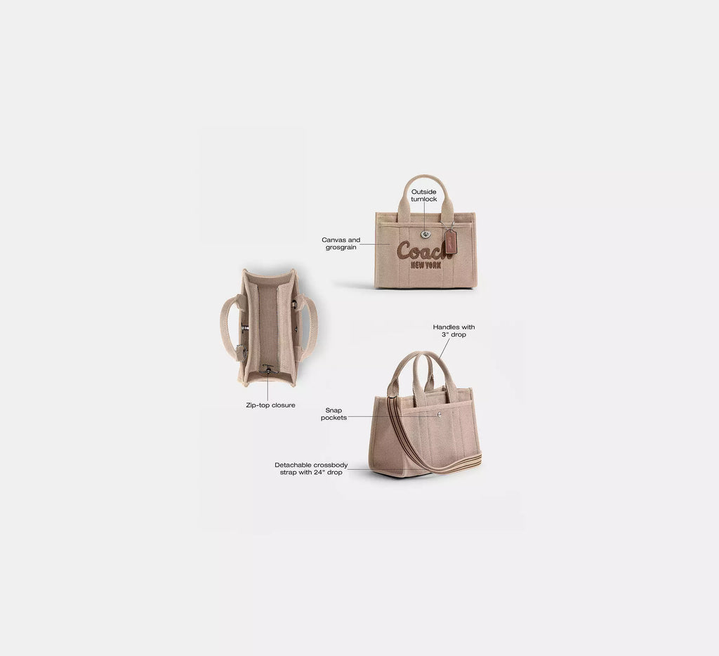 Coach Cargo Tote Bag 20 -  Silver/Dark Natural