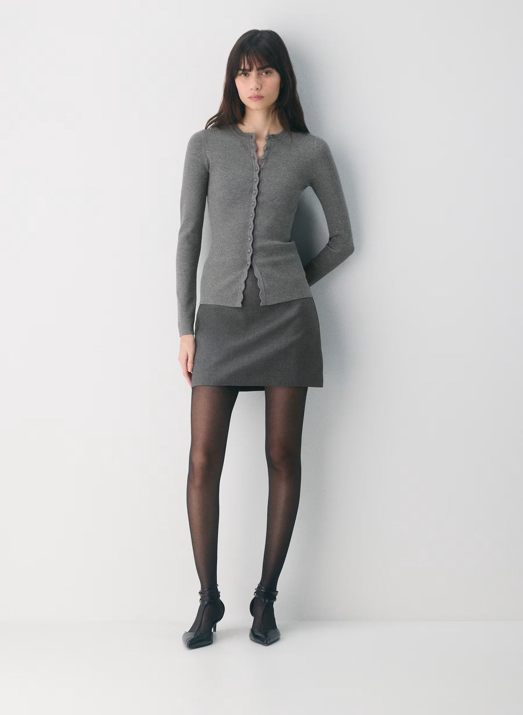 Aritzia Shelly Cardigan - Wonder Yarn-Limited Edition — Heather Dark Grey