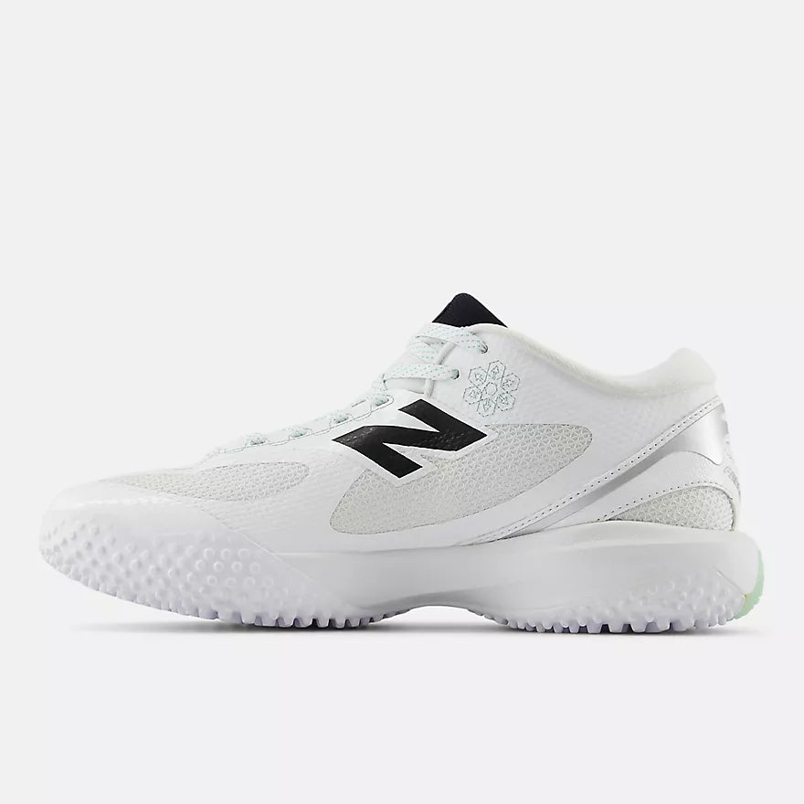 New Balance FreezeLX v5 Turf  -  NB WHITE with BLACK and Silver Metallic -  FREEZTW5