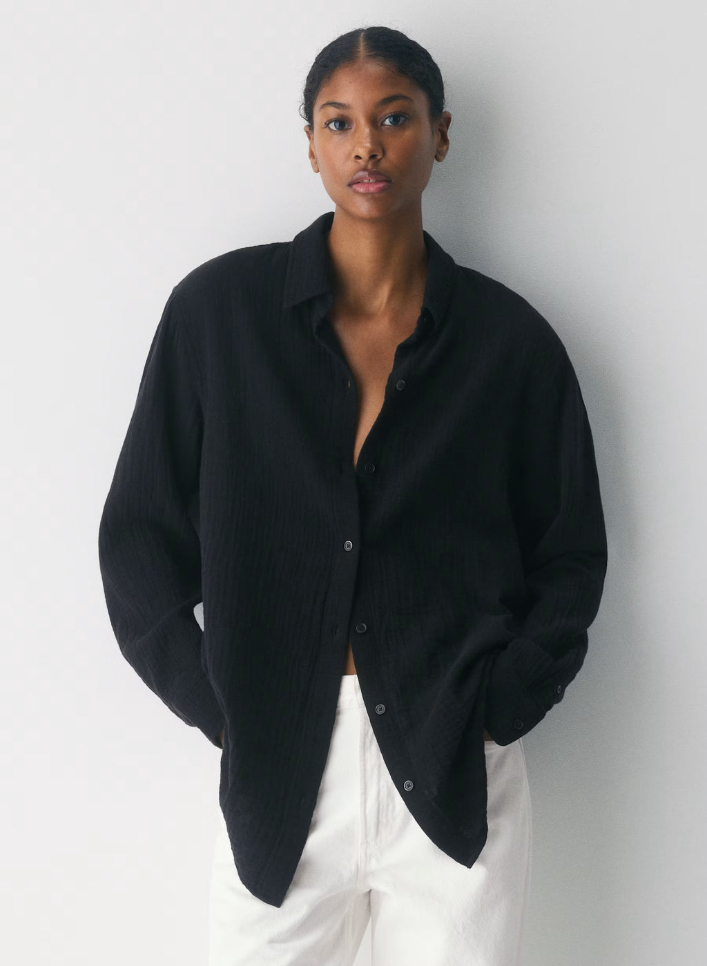 Aritzia AirPlush Cotton™ Sail Shirt - Black