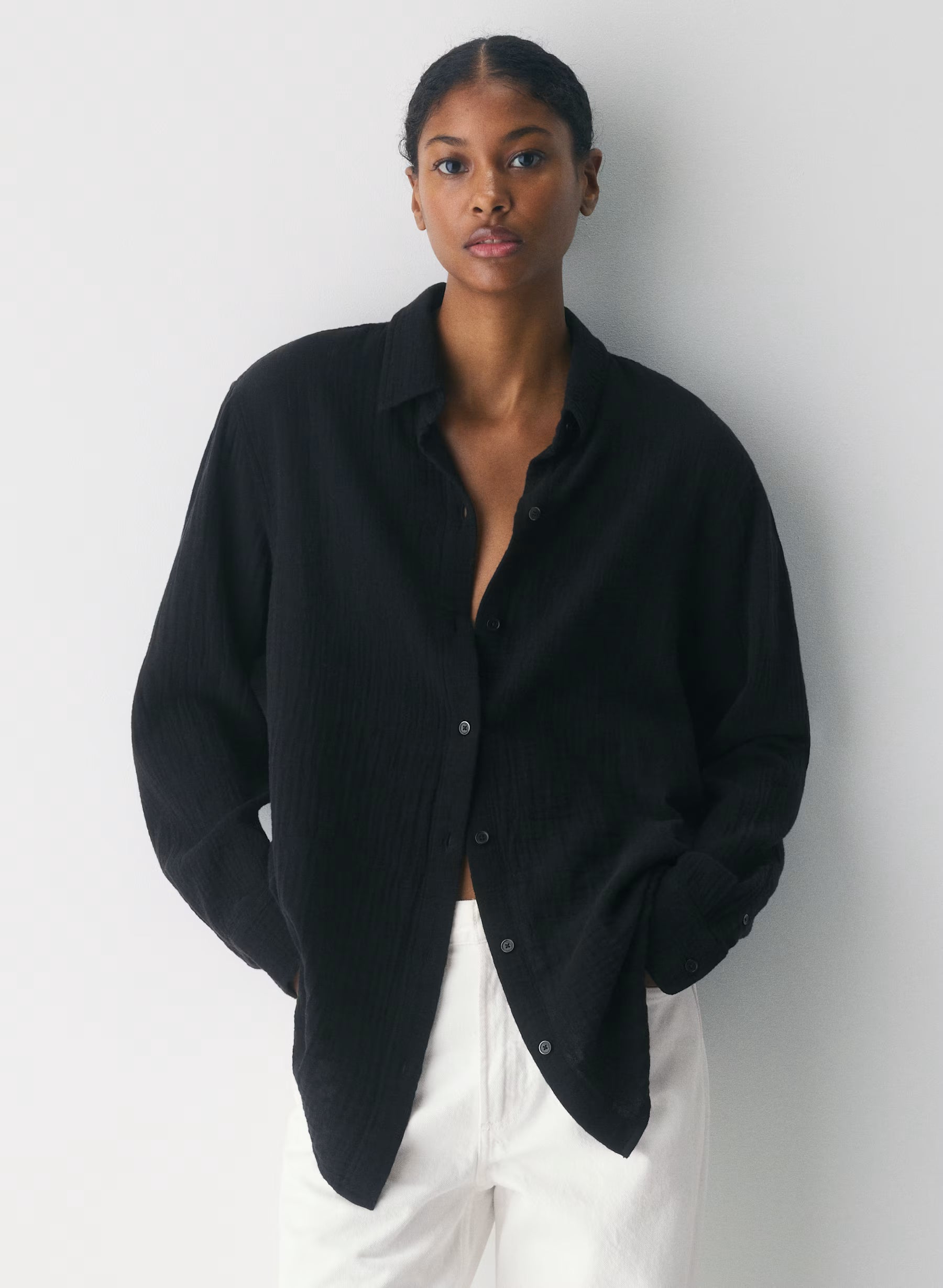 Aritzia AirPlush Cotton™ Sail Shirt - Black