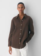 Aritzia AirPlush Cotton™ Sail Shirt -  Rich Mocha Brown