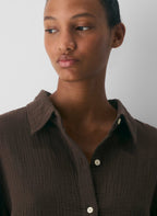 Aritzia AirPlush Cotton™ Sail Shirt -  Rich Mocha Brown