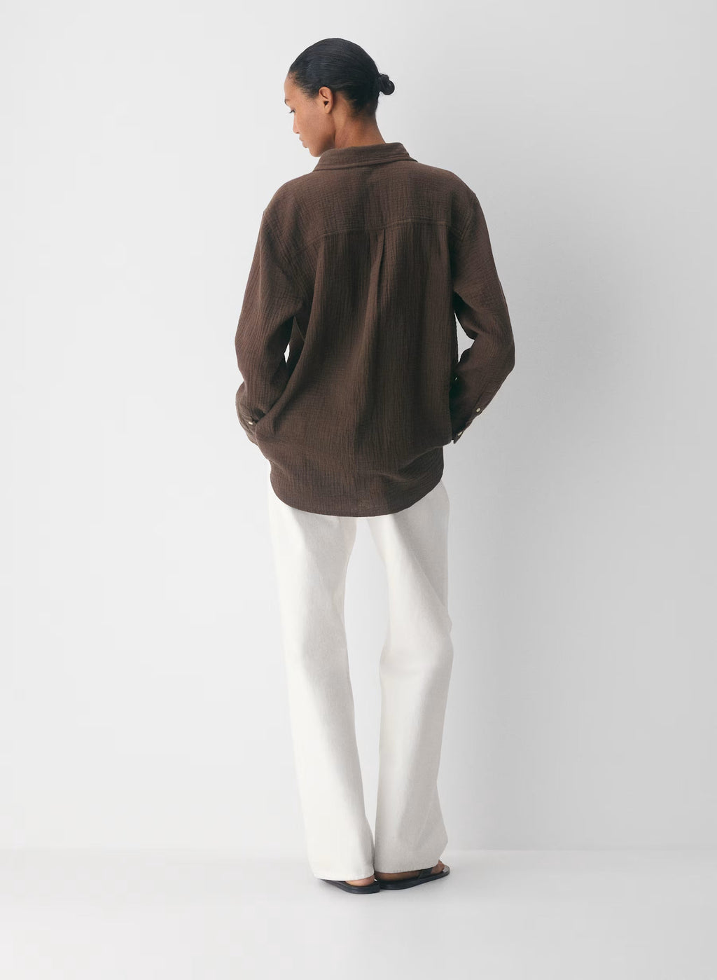 Aritzia AirPlush Cotton™ Sail Shirt -  Rich Mocha Brown