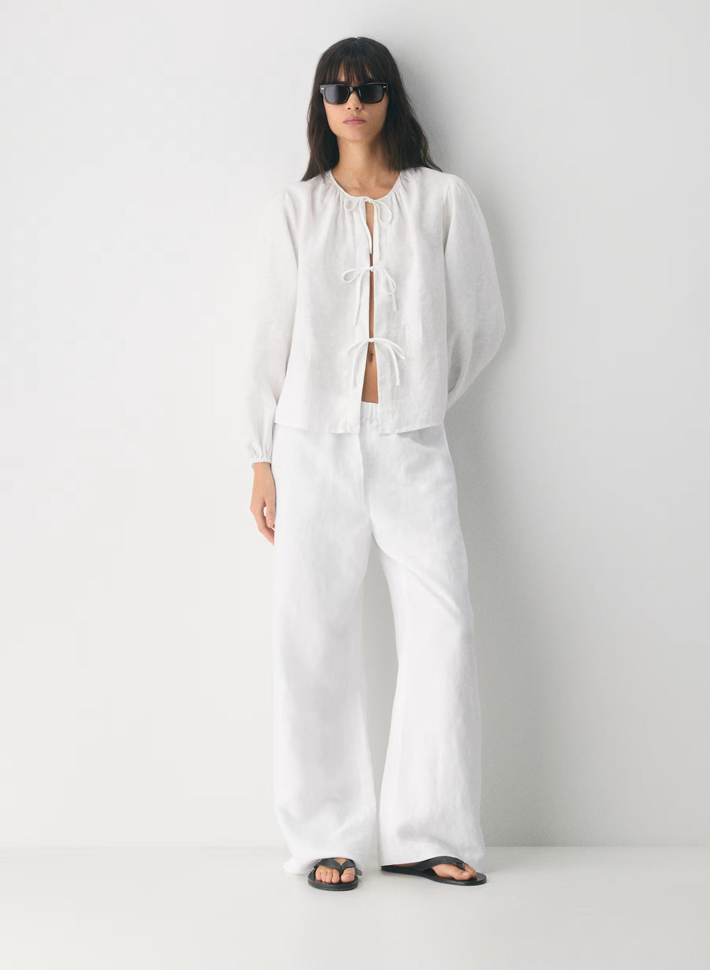 Aritzia Tybee Linen Blouse-White