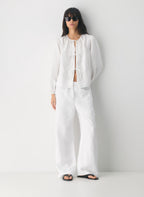 Aritzia Tybee Linen Blouse-White